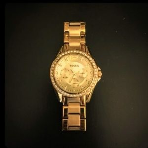 Gold Fossil watch